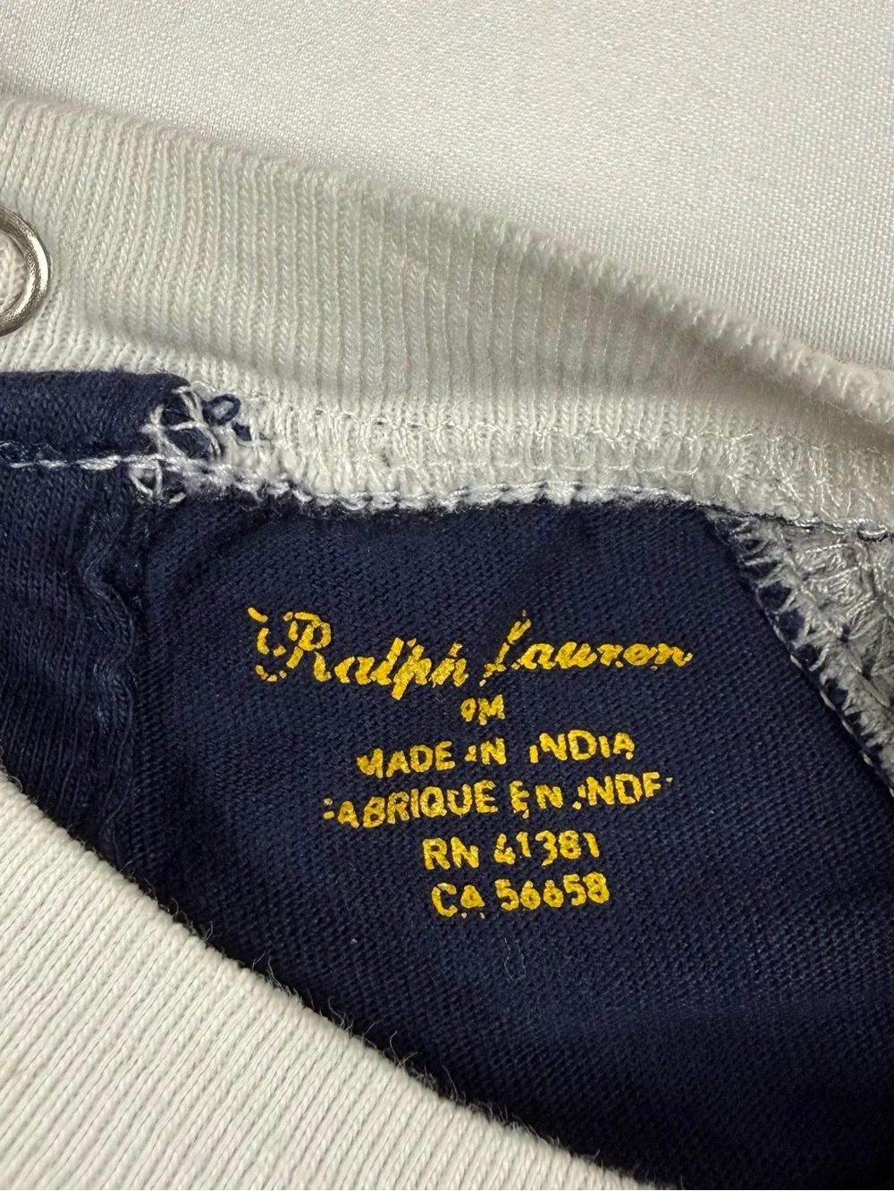 RALPH LAUREN Baby Boys Raglan Baseball Shirt 9M 67 Preppy Varsity Sporty Retro